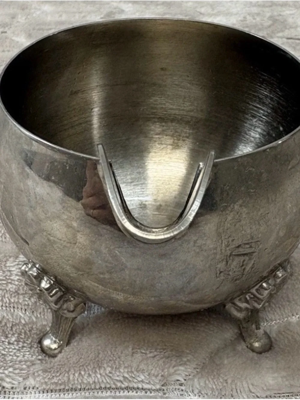 Silver-Tone Footed Serving Bowl - Classic Home Dining